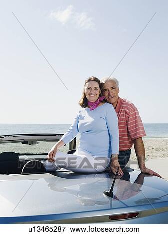 Stock Photo - Couple on road trip. Fotosearch