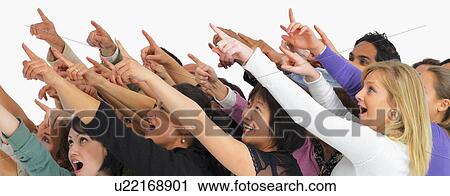Crowd of people pointing View Large Photo Image Stock Image - Crowd of people pointing. Fotosearch