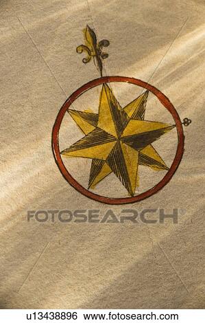 Drawing of an antique compass View Large Photo Image Stock Photograph - Drawing of an antique compass. Fotosearch