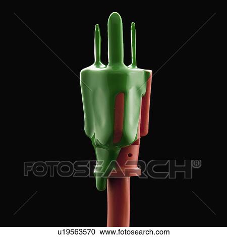 Electric plug covered in green paint View Large Photo Image Stock Image - Electric plug covered in green paint. Fotosearch