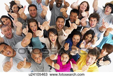 Stock Image - Excited people. Fotosearch