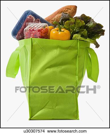 Picture - Full grocery bag. Fotosearch
