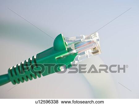 Stock Photo - Green network cable. Fotosearch