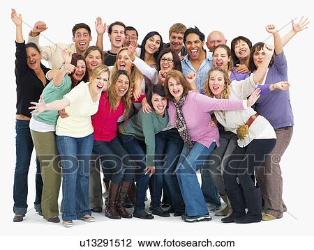 Group of people cheering View Large Photo Image Stock Image - Group of people cheering. Fotosearch