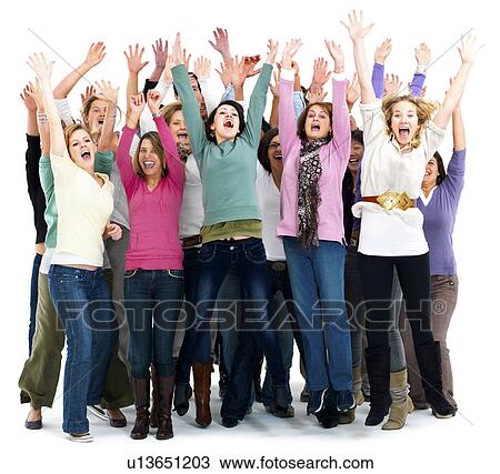 Group of people cheering View Large Photo Image Stock Image - Group of people cheering. Fotosearch