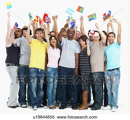 Group of people holding flags View Large Photo Image Stock Photography - Group of people holding flags. Fotosearch