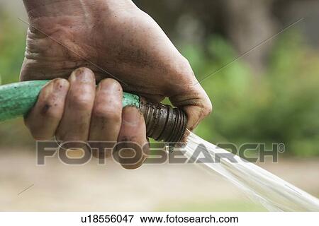 Hand holding hose View Large Photo Image Stock Photo - Hand holding hose. Fotosearch