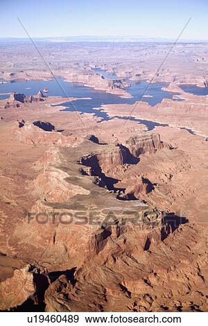 Stock Photo - High angle view of Arizona desert. Fotosearch