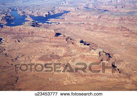 Stock Photo - High angle view of Arizona desert. Fotosearch