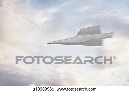 Paper airplane flying through the air View Large Photo Image Stock Photography - Paper airplane flying through the air. Fotosearch