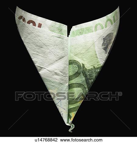 Stock Image - Paper airplane made out of money. Fotosearch