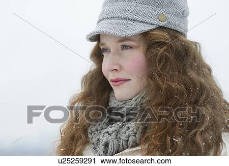 Portrait of a beautiful woman in winter View Large Photo Image Stock Image - Portrait of a beautiful woman in winter. Fotosearch