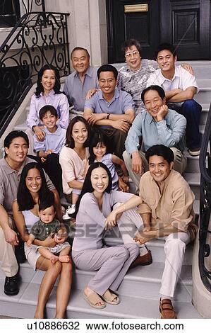 Portrait of generations on the front steps of the house View Large Photo Image Stock Image - Portrait of generations on the front steps of the house. Fotosearch