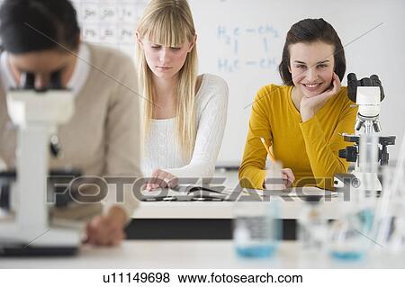 Stock Photo - Students in science lab. Fotosearch