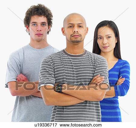 Stock Photo - Three people with their arms crossed. Fotosearch