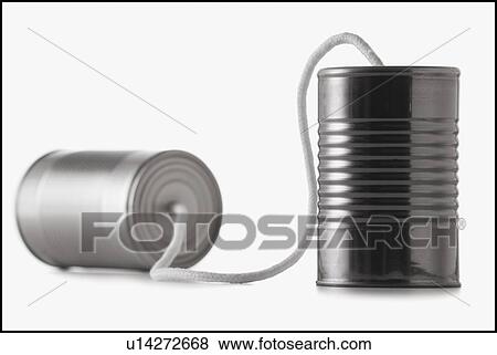 Tin can phone View Large Photo Image Stock Photo - Tin can phone. Fotosearch