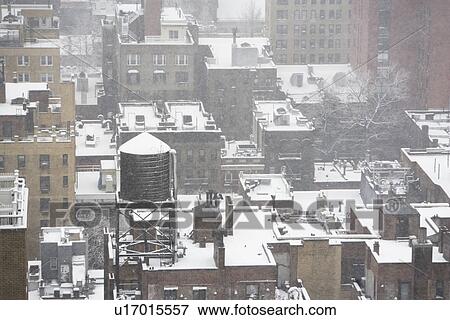 Stock Photo - Urban rooftops in winter. Fotosearch
