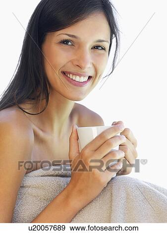 Stock Photo - Woman drinking coffee. Fotosearch