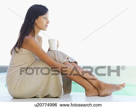 Woman drinking coffee View Large Photo Image Stock Photograph - Woman drinking coffee. Fotosearch