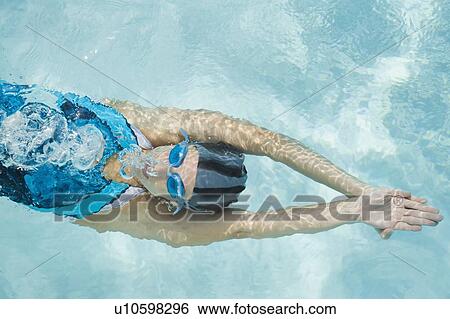 Woman swimming on her back View Large Photo Image Stock Photograph - Woman swimming on her back. Fotosearch