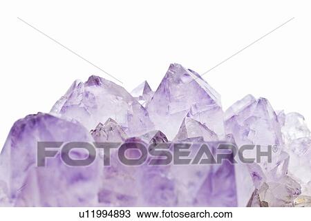 Amethyst crystals, close up, white background View Large Photo Image Stock Image - Amethyst crystals, close up, white background. Fotosearch