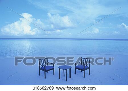 Armchairs and Table on Beach View Large Photo Image Stock Photo - Armchairs and Table on Beach. Fotosearch