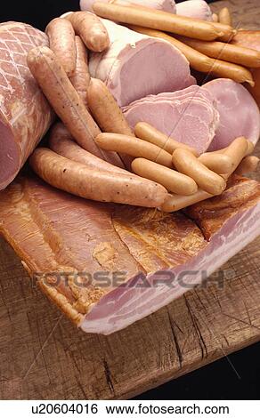 Stock Photograph - Assorted raw meats. Fotosearch