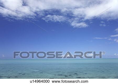 Stock Image - Beach, Bora Bora Island, Tahiti. Fotosearch