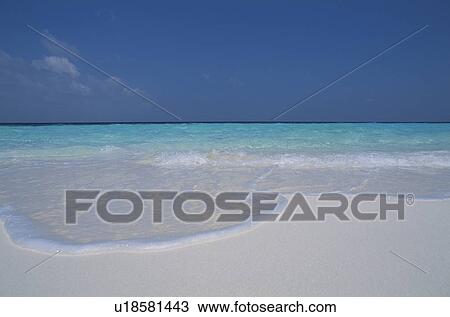 Stock Image - Beautiful beach, Maldives. Fotosearch