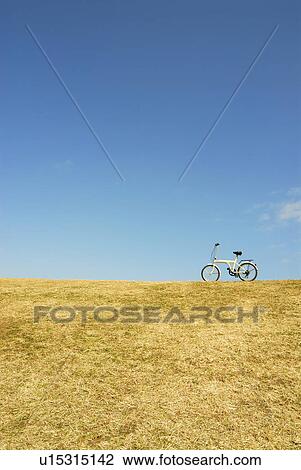 Stock Image - Bicycle on the hill, copy space, Yokosuka city, Kanagawa prefecture, Japan. Fotosearch