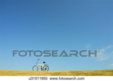 Stock Photography - Bicycle on the hill, copy space, Yokosuka city, Kanagawa prefecture, Japan. Fotosearch