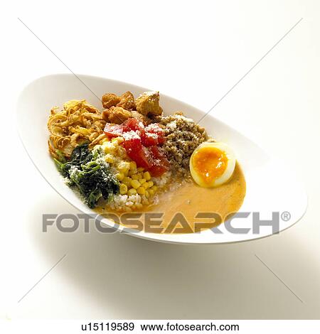 Bowl of curry and rice, white background View Large Photo Image Stock Photo - Bowl of curry and rice, white background. Fotosearch