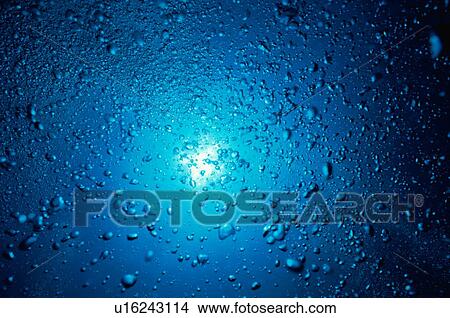 Picture - Bubble underwater moving up, Ogasawara Islands, Japan. Fotosearch
