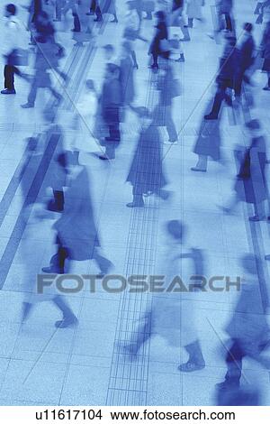 Picture - Busy train station. Fotosearch