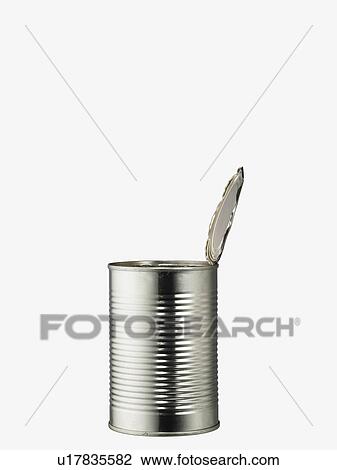 Stock Image - Can with open lid. Fotosearch