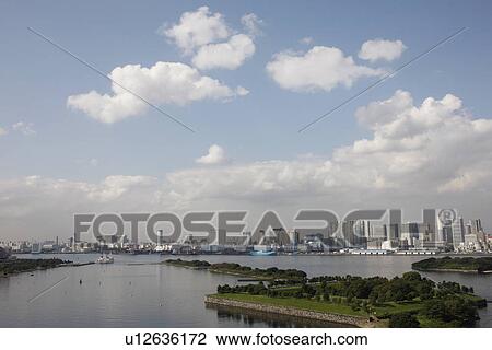 Stock Image - Cityscape of Odaiba, Tokyo Prefecture, Honshu, Japan. Fotosearch