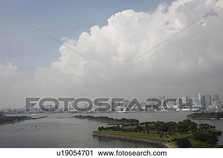 Stock Image - Cityscape of Odaiba, Tokyo Prefecture, Honshu, Japan. Fotosearch