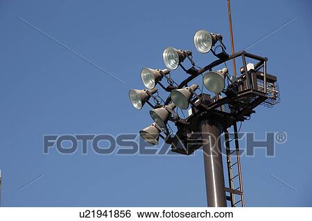 Stock Photograph - Close-up of floodlight. Fotosearch