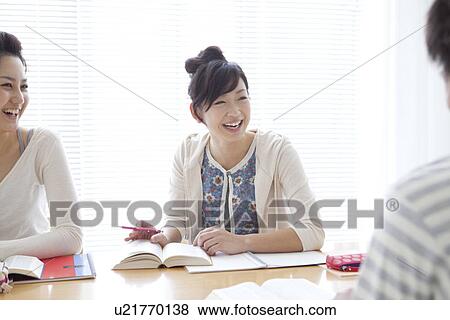 Stock Photo - College students studying. Fotosearch