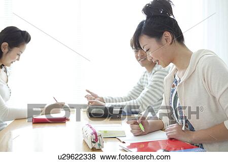 College students studying View Large Photo Image Stock Photo - College students studying. Fotosearch