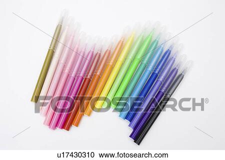Stock Image - Colorful felt tip pens. Fotosearch