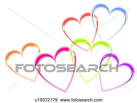 Colorful hearts on white background, computer graphic View Large Photo Image Stock Photo - Colorful hearts on white background, computer graphic. Fotosearch