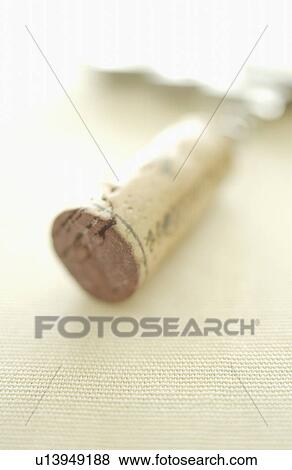 Stock Photo - Corkscrew with cork. Fotosearch