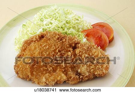 Deep fried pork on plate, white background View Large Photo Image Stock Image - Deep fried pork on plate, white background. Fotosearch