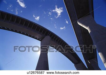 Stock Photo - Elevated road against sky, Tokyo prefecture, Japan. Fotosearch