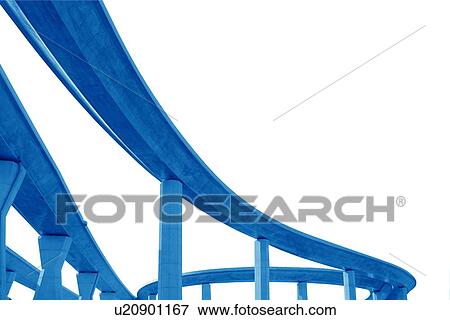Stock Photo - Elevated road, computer graphic, white background, Tokyo prefecture, Japan. Fotosearch