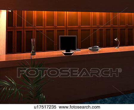 Stock Photography - Empty reception area, computer graphic. Fotosearch