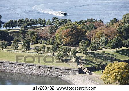 Stock Image - Ferry at Odaiba seaside park, Tokyo Prefecture, Honshu, Japan. Fotosearch