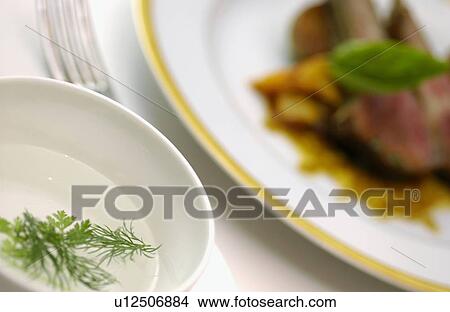 Picture - Finger bowl, close up, differential focus. Fotosearch