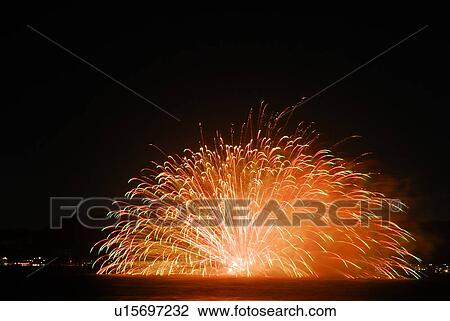 Fireworks exploding over sea, black background, long exposure, Kamakura city, Kanagawa prefecture, Japan View Large Photo Image Stock Image - Fireworks exploding over sea, black background, long exposure, Kamakura city, Kanagawa prefecture, Japan. Fotosearch